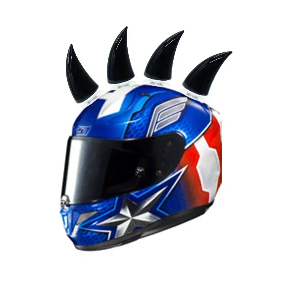 Short Devil Horns Stickers Helmet Decoration Motorcycle Bicycle Helmet Styling Headwear Devil Wings Decor Helmet Amagi