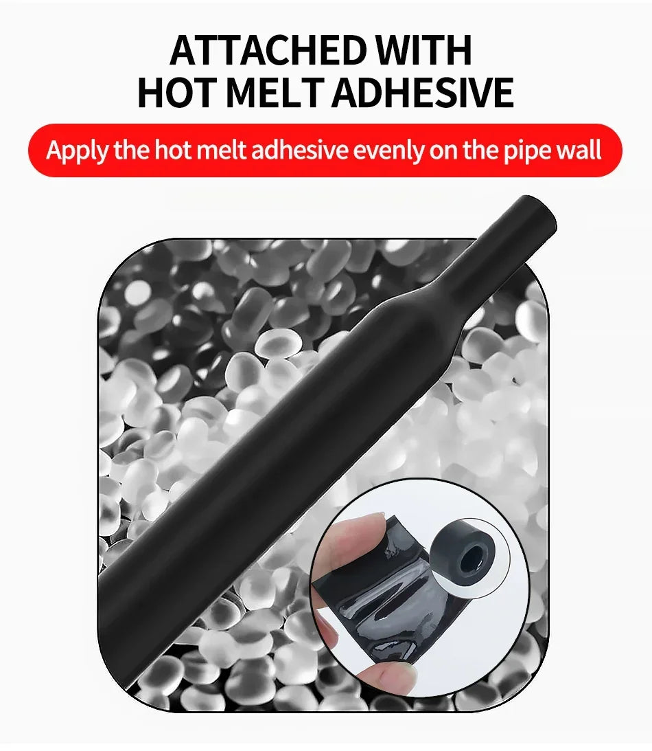 5Meter 4:1 Heat Shrink Tube with Glue Thermoretractile Heat Shrinkable Tubing Dual Wall Heat Shrink Tubing 4 6 8 12 16 20 24 32