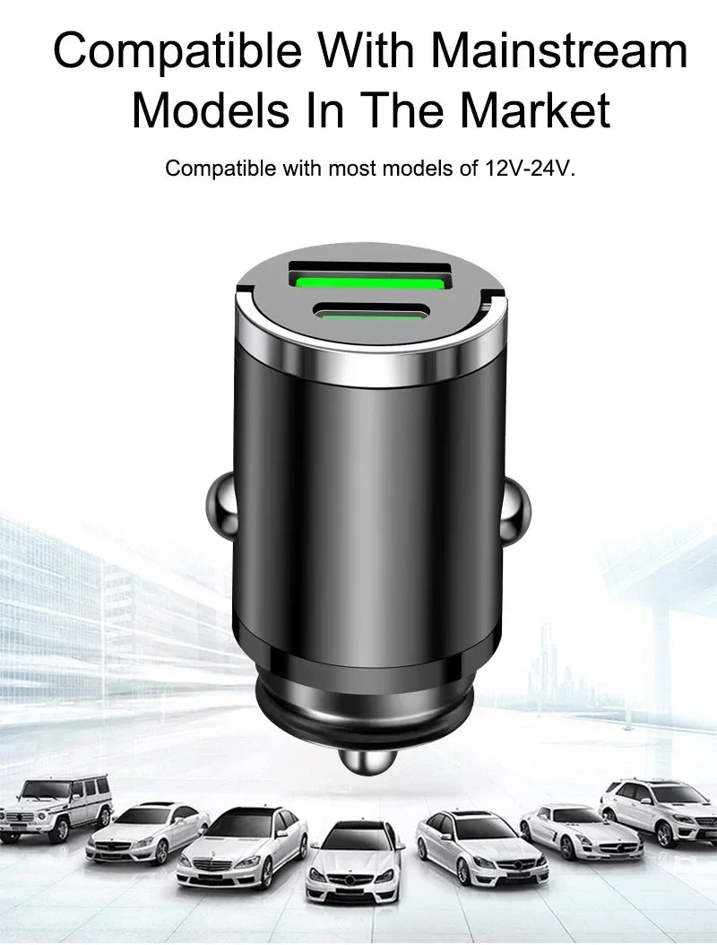 Motorcycle Hidden Car Charger Super Fast Charge Car Cigarette Lighter Conversion Plug One for Two Invisible Car Charger Amagi