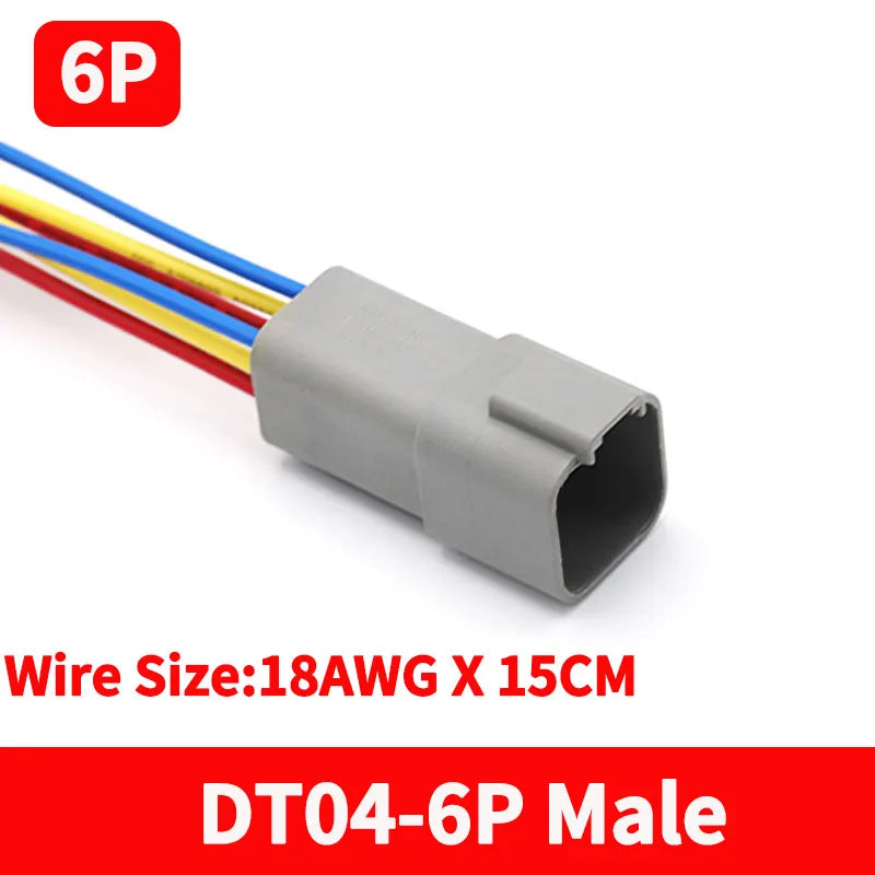 5/10/100 Sets 6 Pin Way Deutsch DT04-6P DT06-6S Waterproof Electrical Wire Connector 16-22 AWG DT Series Connector Male Female
