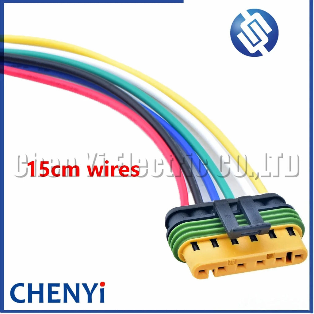 6 Pin female Car Waterproof Wiring Harness Socket Automotive Electrical Connector engine radiator plug 15344031