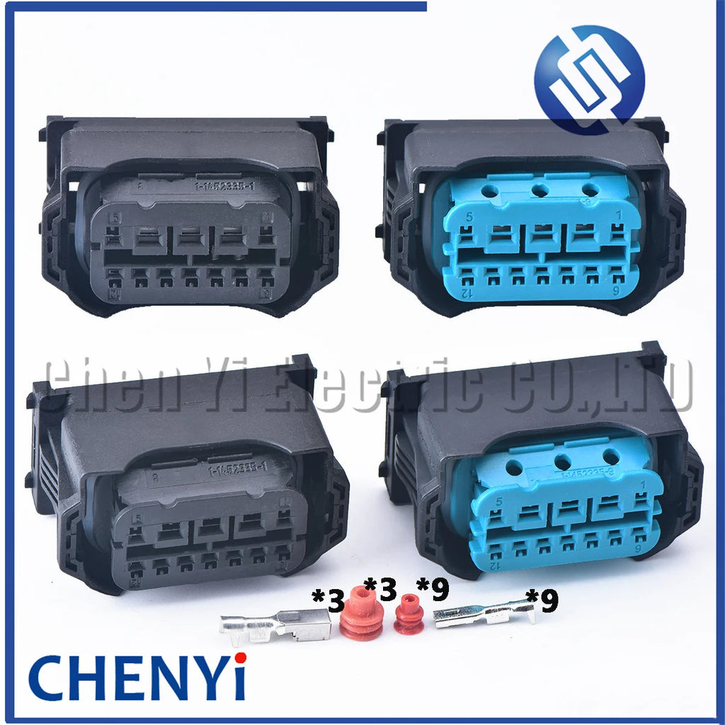 12 Pin Automotive connector Led Lamp Headlight Head Light wiring harness Plug Pigtail 61132359991 1-1452335-1 1-1452334-1