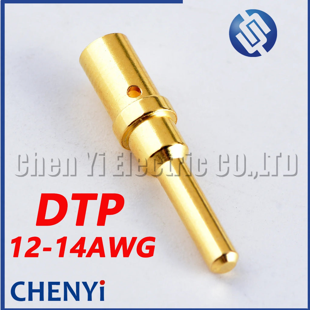 50 Pcs Female male Stainless Steel Gold Plate Terminal Pin 14–12 AWG Wire Size 0460-220-123 0462-210-1231 For Deutsch DTP