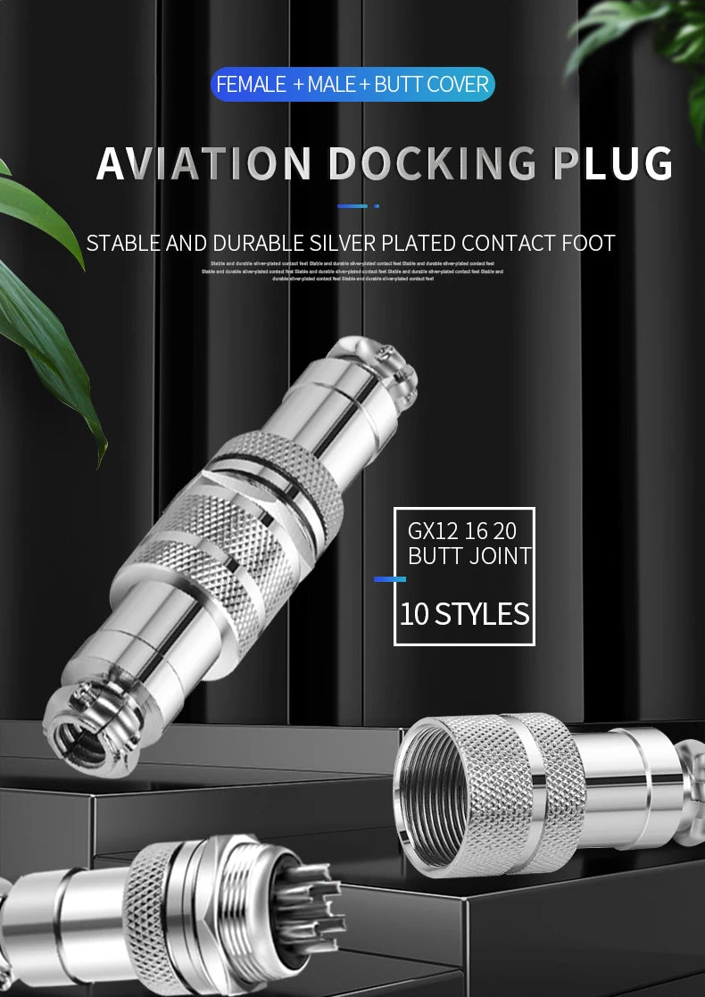 1Set GX12 2/3/4/5/6/7 Pin Male&Female Docking Aviation Plug&Socket Circular Waterproof Thread butt joint Connector