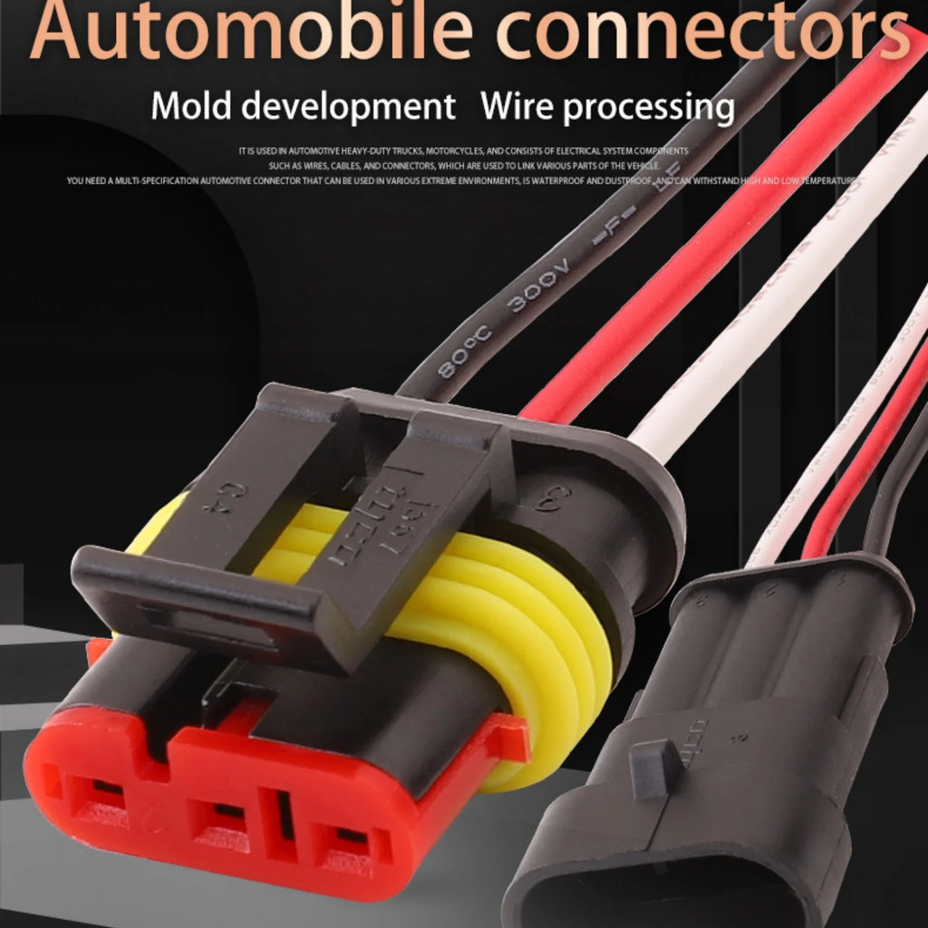 3-PIN Connector Waterproof 1.8mm Series Male Female Connectors Wiring Harness 282105-1 282087-1