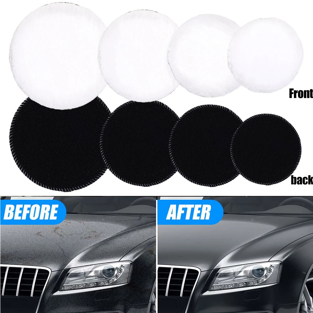 3/4/5/6/7Inches Wool Polishing Disc Waxing Polishing Buffing Car Paint Care Polisher Pads for Car Wash Auto Accessories