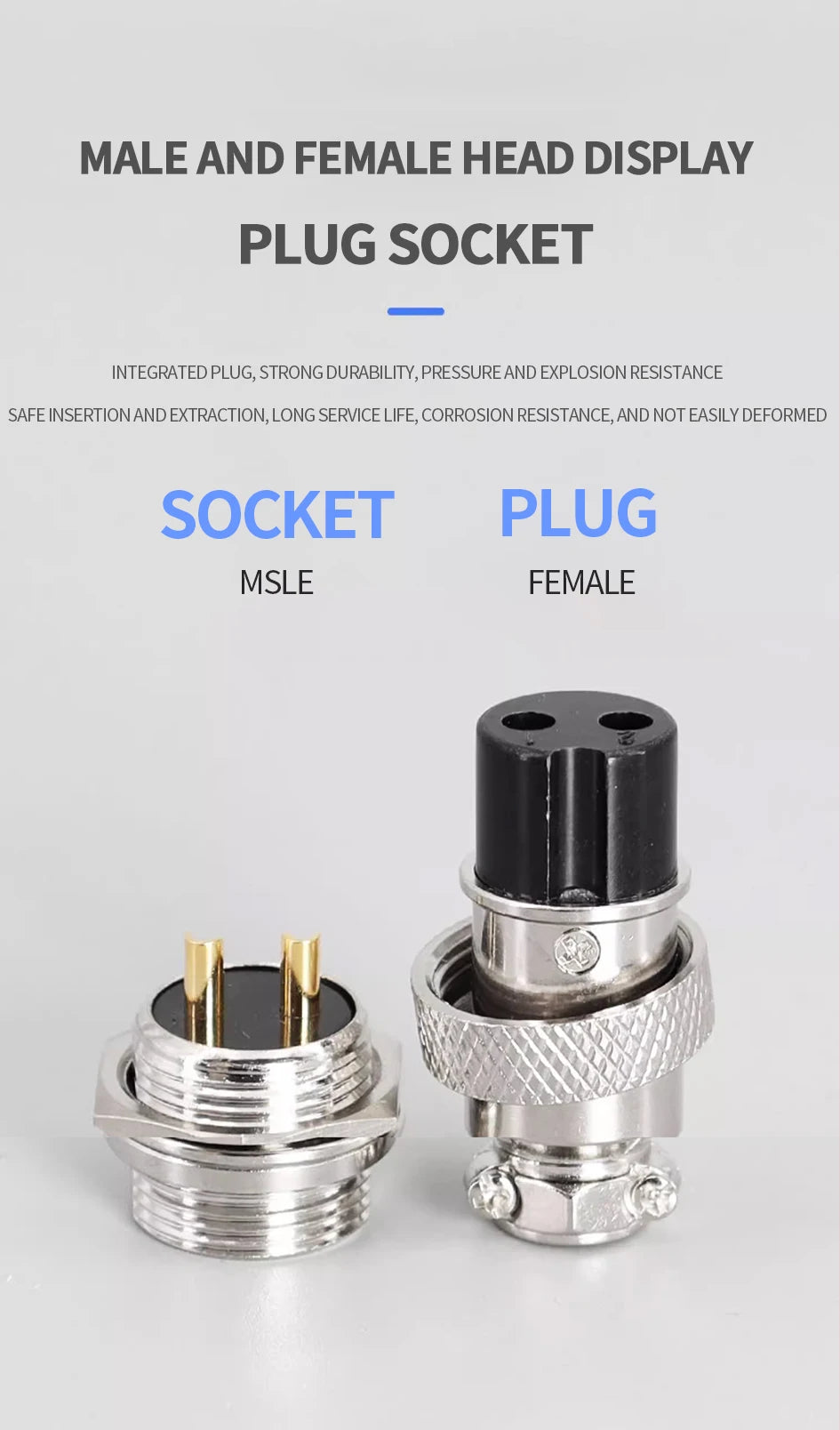 5/20/100 Sets Gold Plated Male&Female Docking Aviation Plug Circular Connector GX16 2 3 4 5 6 7 8 9Pins Electric Wire Connector