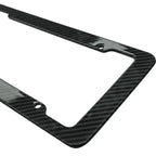 1/2PCS Carbon Fiber Pattern Plastic License Plate Frame Fiber Black Aluminum Metal Car Tag Holder Tire Screw Cap Universal Amagi