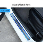 Car Stickers Anti Scratch Door Sill Protector Rubber Strip Carbon Fiber Threshold Protection Bumper Film Styling  Accessories