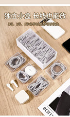 Data Cable Storage Box Home Phone Charger Separate Storage Box Desktop Cable Organizer Multifunctional Storage Organizer Amagi