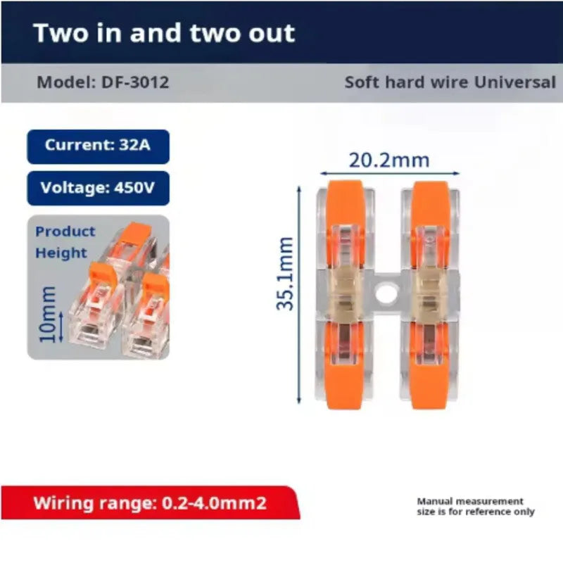 2-12 Pin Screw Fixation Quick Press Electrical Docking Terminal | Compact Push-in Wire Connector Terminal Block