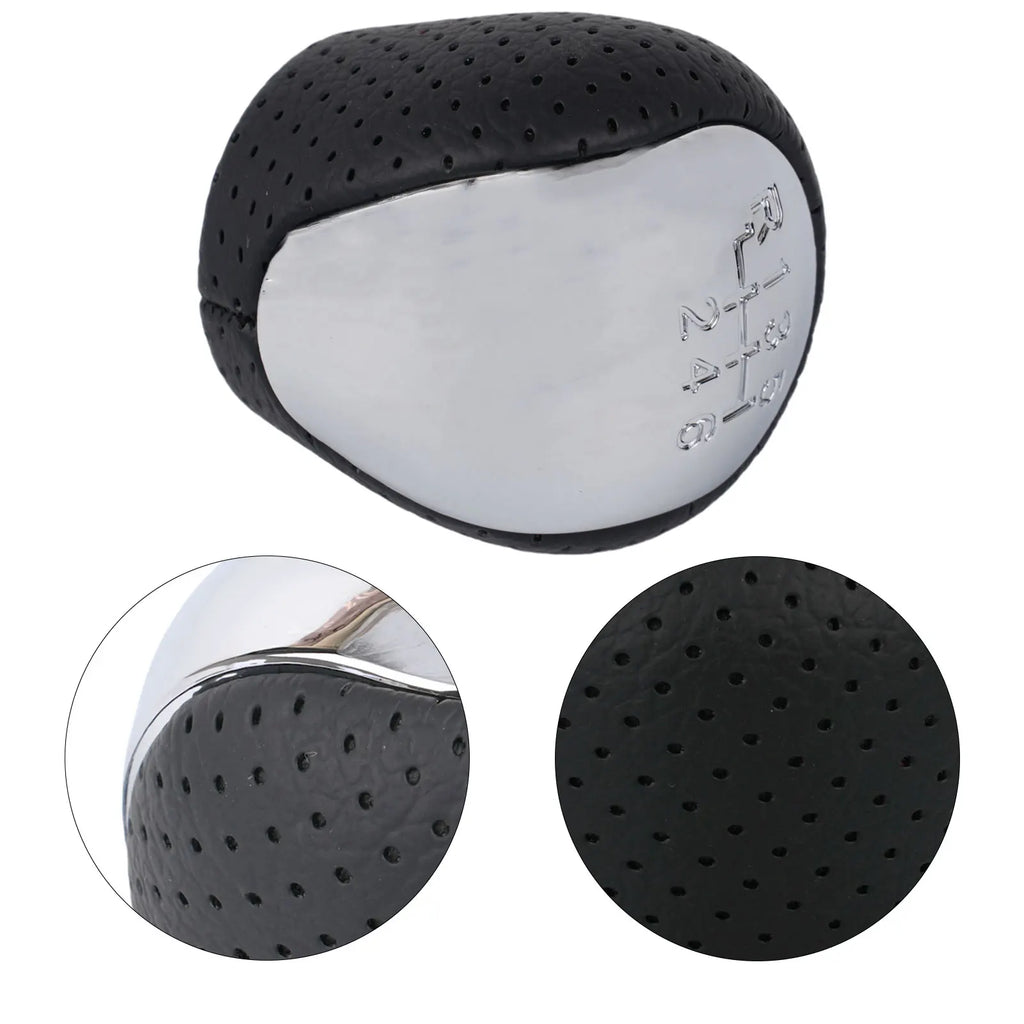 Perforated Leather Gear Knob Chrome 6-Speed For Hyundai I30 IX35 Car Gear Shift Knob Lever Shifter Stick Handball
