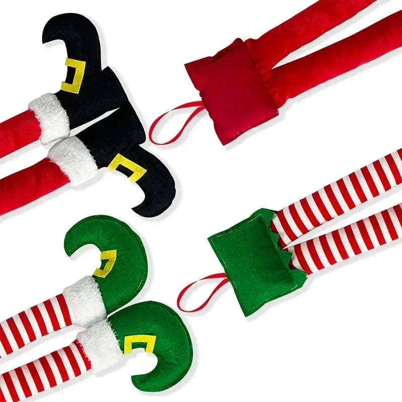1PC New Year Car Christmas Elf Santa Legs Decoration Christmas Decor for Home Xmas Tree Pendants Ornaments Happy Gifts Amagi