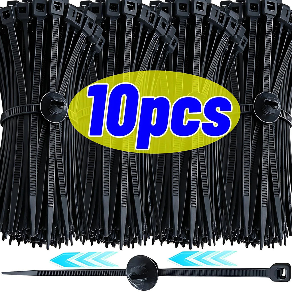 Vehicle Wiring Harness Fixing Cable Tie Push Mount Car Fastener Clip Nylon Zip Tie Wrap Auto Repair Tool Kit Universal 15cm 20cm