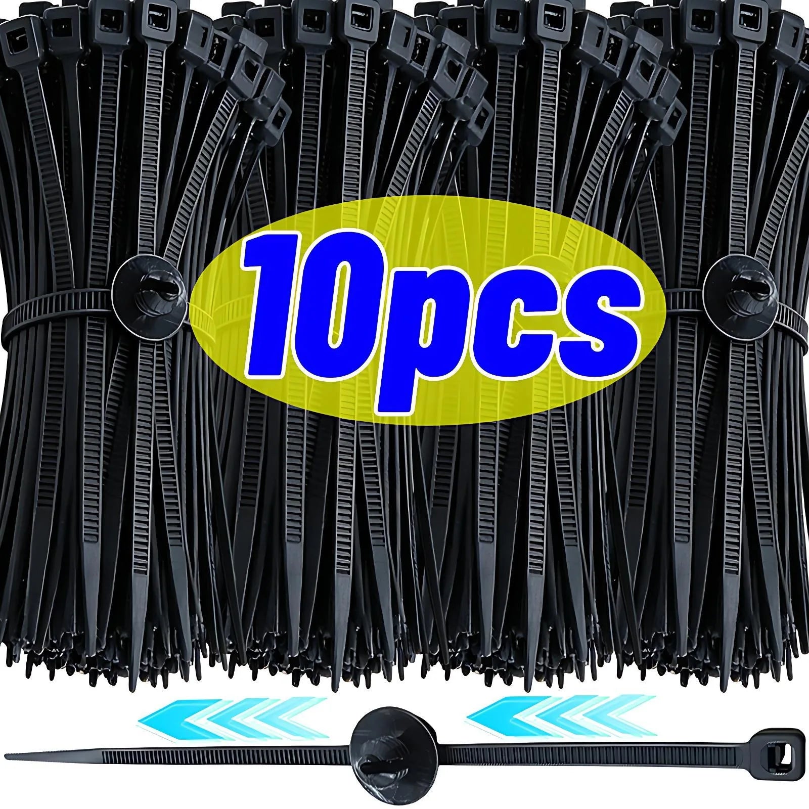 Vehicle Wiring Harness Fixing Cable Tie Push Mount Car Fastener Clip Nylon Zip Tie Wrap Auto Repair Tool Kit Universal 15cm 20cm
