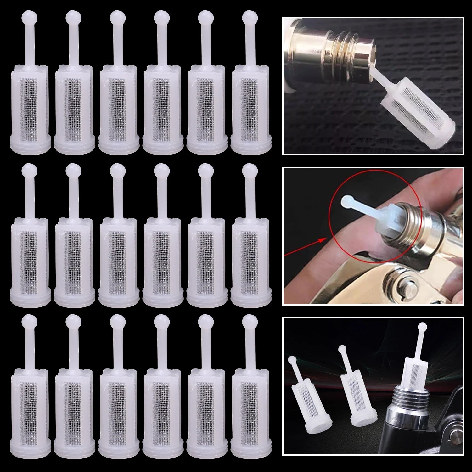 Nylon Fine Mesh Filter for Car Paint Spray Gun Replaceable Part Prevent Clogging Paint Feed Sprayer for Auto Styling Graffiti