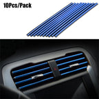 10Pcs Car Interior Air Conditioner Outlet Decoration Stripes  Car Air Conditioning Outlet U Style Decoration Strip Accessories