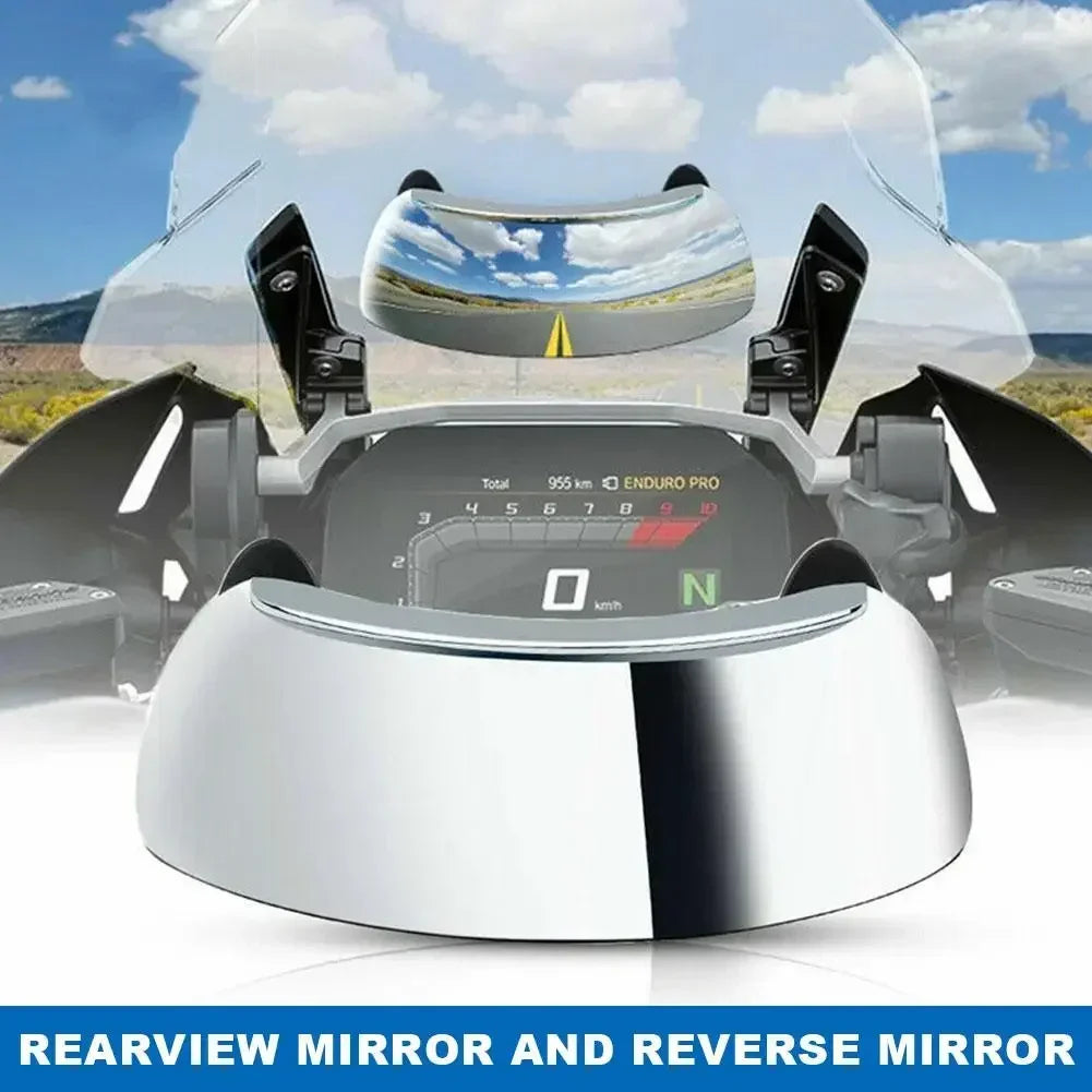 180° NO Blind Spot Motorcycle Windshield Wide Angle Mirror Parabolic Mirror HD Rearview Mirror Stickable Tools Part Clear Amagi