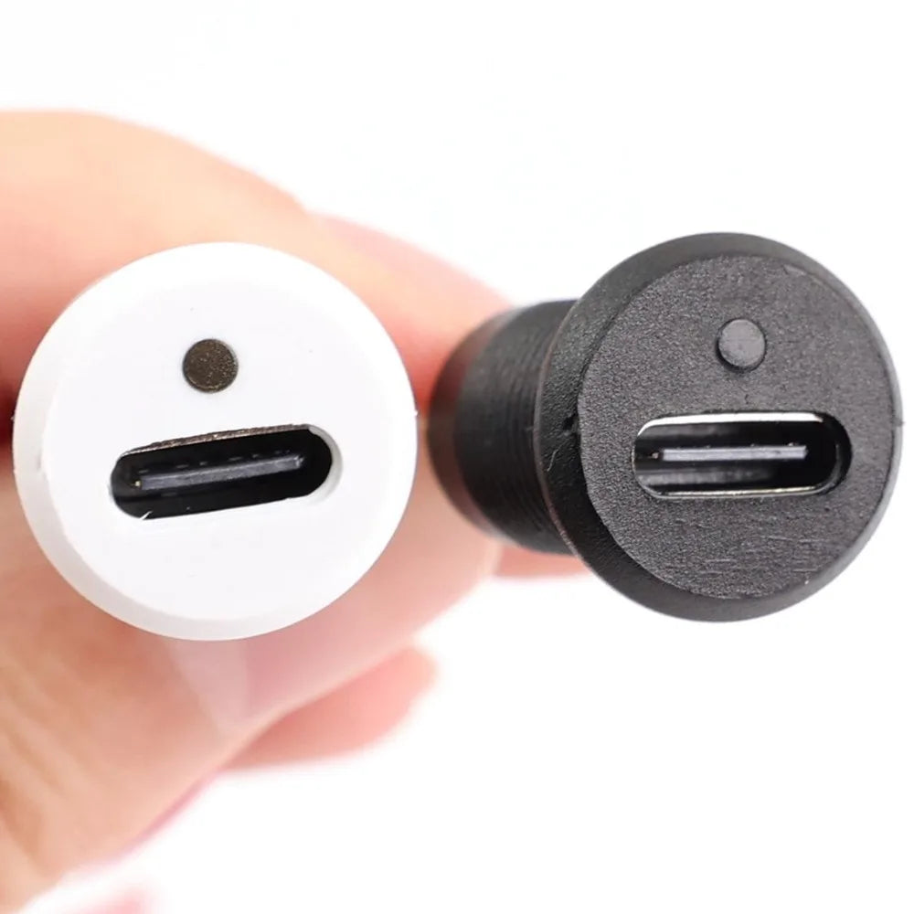 USB-C Waterproof Female Socket with LED Indicator – 2-Pin Pigtail for Car RV Motorcycle Boat