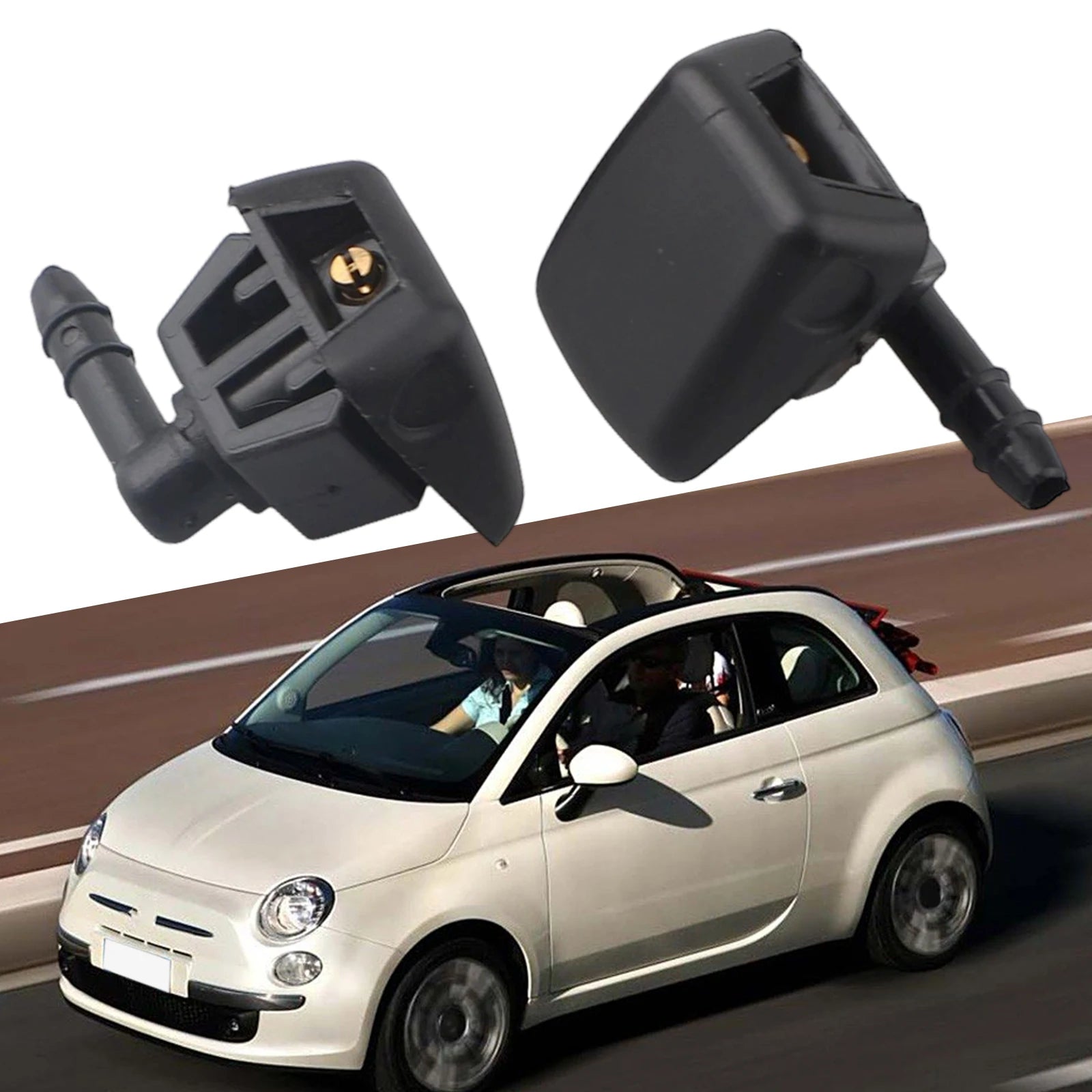 2pcs Car Front Windscreen Washer Nozzle 735277664 6438J0 For Fiat For Fiorino For Punto Windshield Wiper Nozzle Jet Sprayer Kits