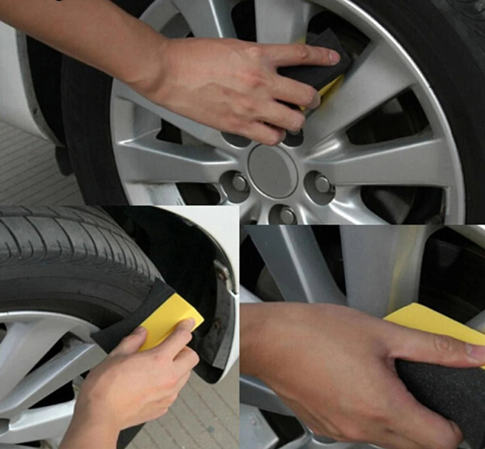 Car Tire Cleaning Sponge Auto Wheel Microfiber Suction Sponge Brush Set for Cars Wheels Tyre Clean Polishing Detail Brushes Tool