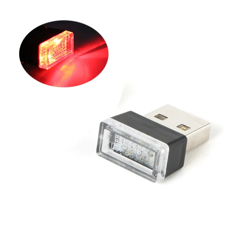 Mini LED Car Light USB Auto Interior Atmosphere Light Neon Ambient Decorative Lamp Auto Interior Decoration Accessories 7 Colors