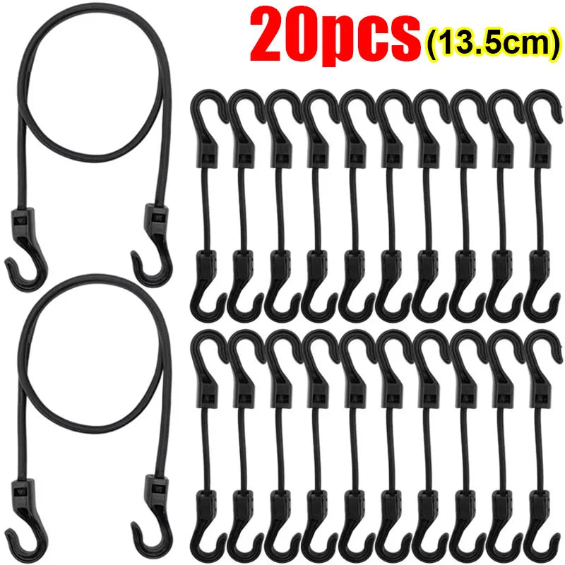 Heavy Duty Bungee Cords with Hooks Elastic Tie Down Straps for Car Roof Rack Motorcycle Luggage Cargo Net Camping Tent Rope