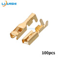 100pcs PP0102196 Connector terminal square spring/Electric vehicle terminal with hook and barbed brass DJ621-E2.8×0.5A