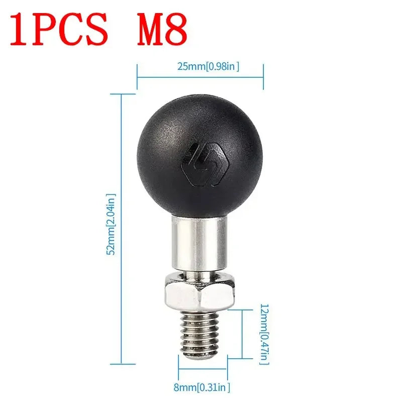 Ball Head Mount Adapter M8 M10 M6 Screw Post Bracket Phone Holder Electric Motorcycles Bike Mirror For RAM Mount Amagi
