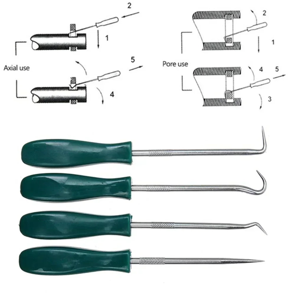 Car Oil Seal Hook Puller Remover Screwdriver Pick Hooks Tools Set 4Pcs for Sealing Car Repair Motorcycle
