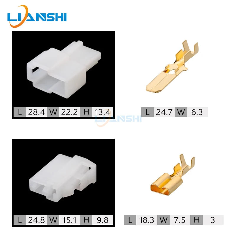 6070-2471 6070-2481 Car connector 2-hole 2p wiring harness plug with terminal DJ7022A-6.3-11/21