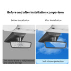 For Tesla Model 3/Y Car Interior Rear View Mirror Protective Case Rearview Mirror Silicone Protective Frame Accessories Amagi