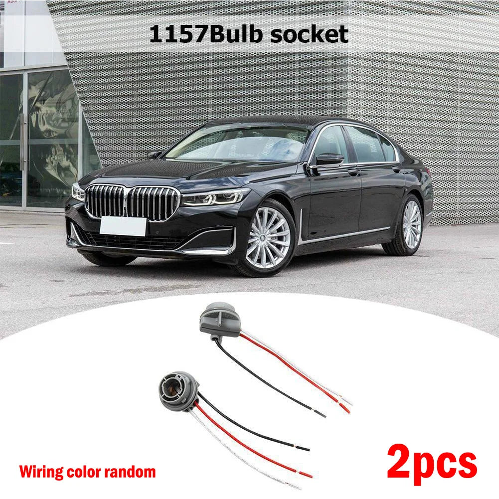 2Pcs 1157 12V Car Bulb Holder Lamp Socket Adapter LED Light Wiring Connector Brake Light Plastic Car Accessories