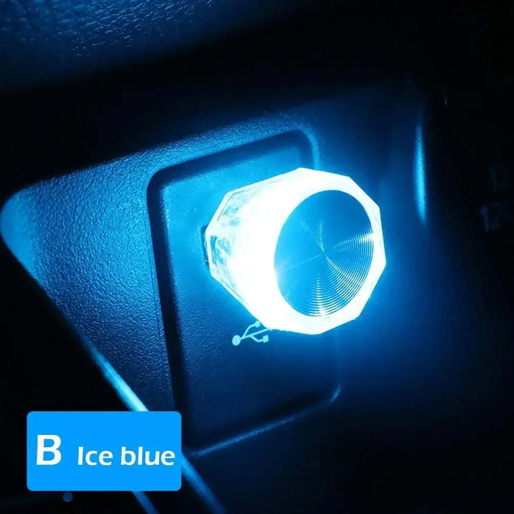 Car Cigarette Lighter USB Atmosphere Light LED Mini Colorful Night Light Wiring-Free Interior Lighting Supplies Accessories New