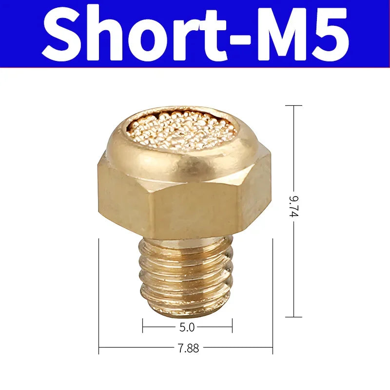Air Fittings Brass Control Muffler Compressed Air Pneumatic Exhaust Muffler The Electromagnetic Valve Scarf Connector