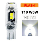 2/10/20 PCS Flash Strobe T10 W5W LED Bulb12V 2835-5SMD 6500K White Car Interior Dome Map Trunk License Plate Wedge Side Lights