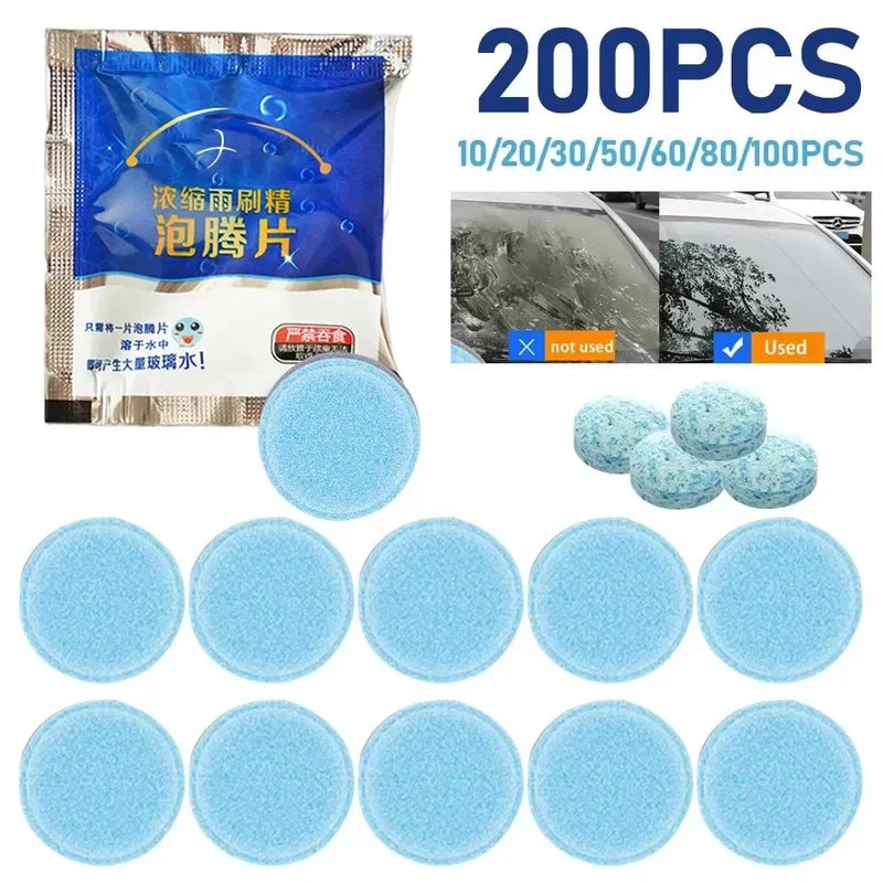 100-2pcs Car Effervescent Tablets Windshield Cleaner Windscreen Wiper Cleaning Tabet Solid Washer Universal Home Toilet Window