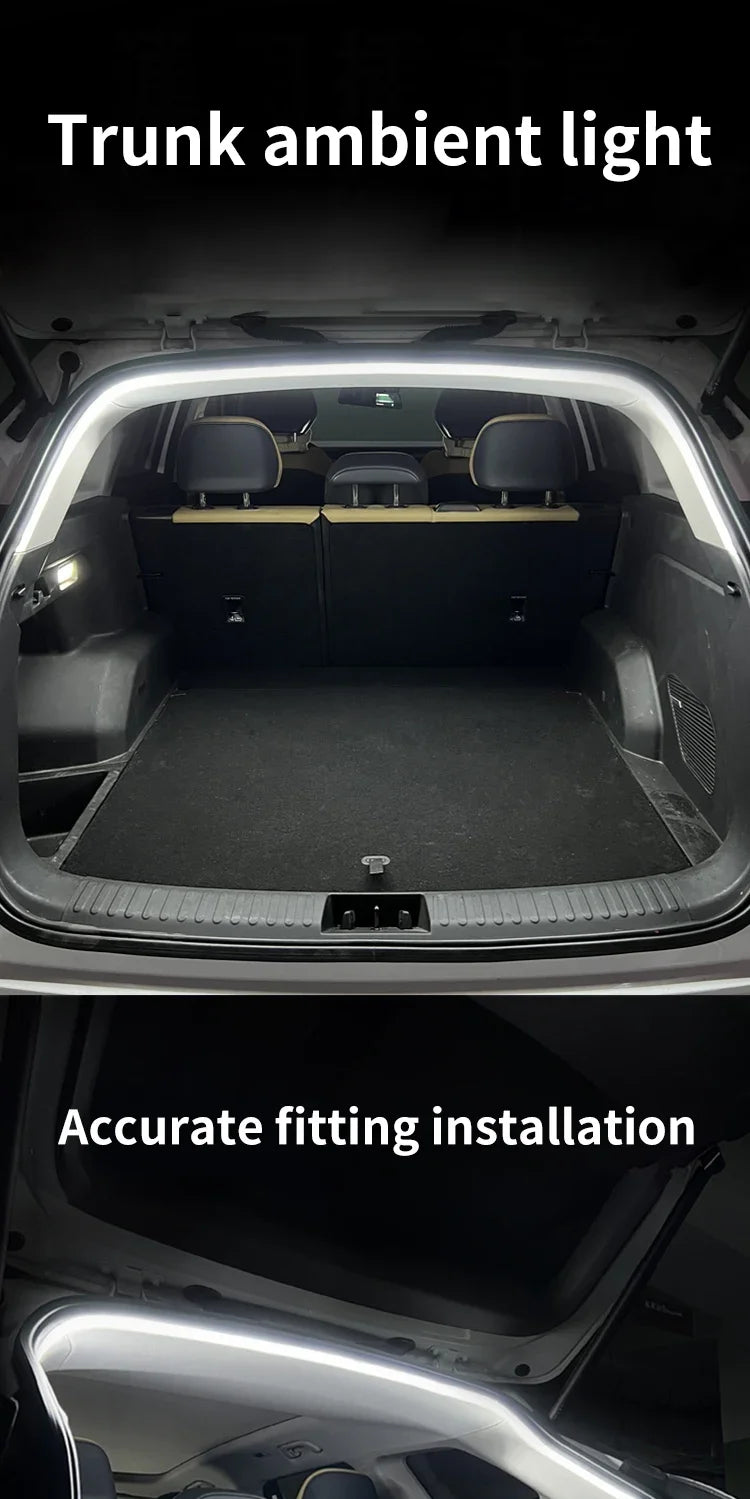 12V Dynamic Flowing Car Trunk LED Strip High-Brightness Wiring Automatic Sensing Tailgate Light Strip Tool Installation Amagi