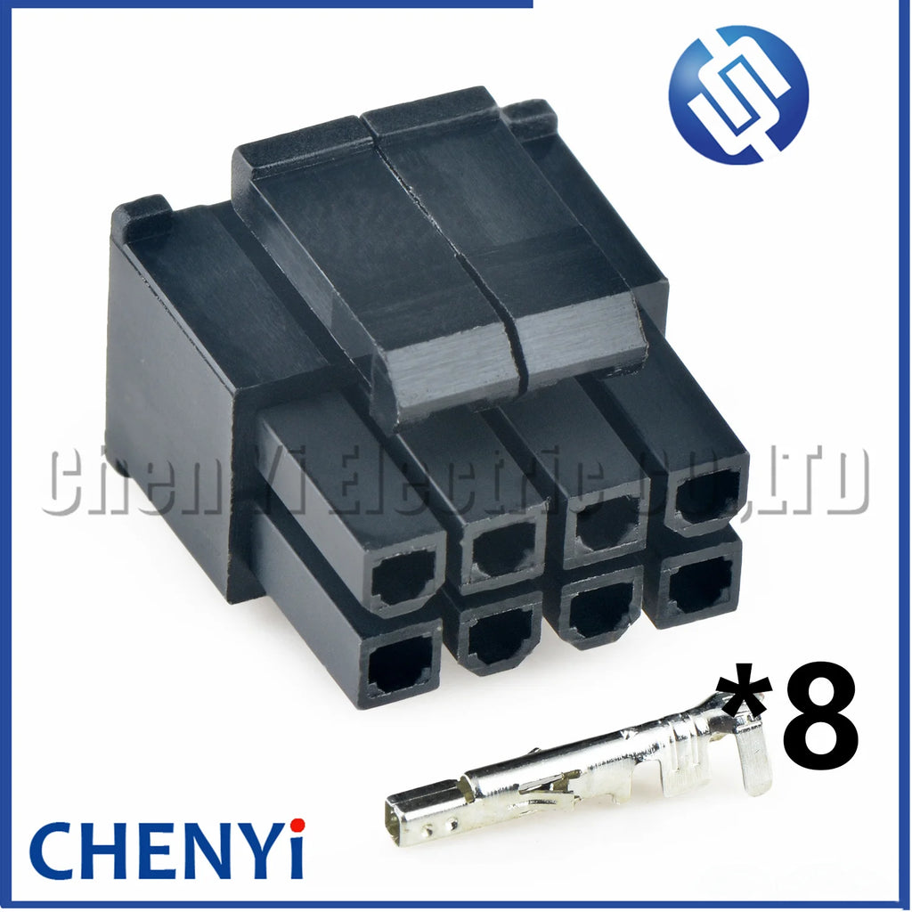 8 Pin Angitu CPU (4+4)Pin ATX Male Connector Power Black 4.2mm Pitch 5557 Housing Shell Slide Rail Design Dual Row plug with Pin
