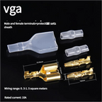 Bullet head one to two male and female connectors 3.5mm double-hole spring wire connectors one split two terminal blocks