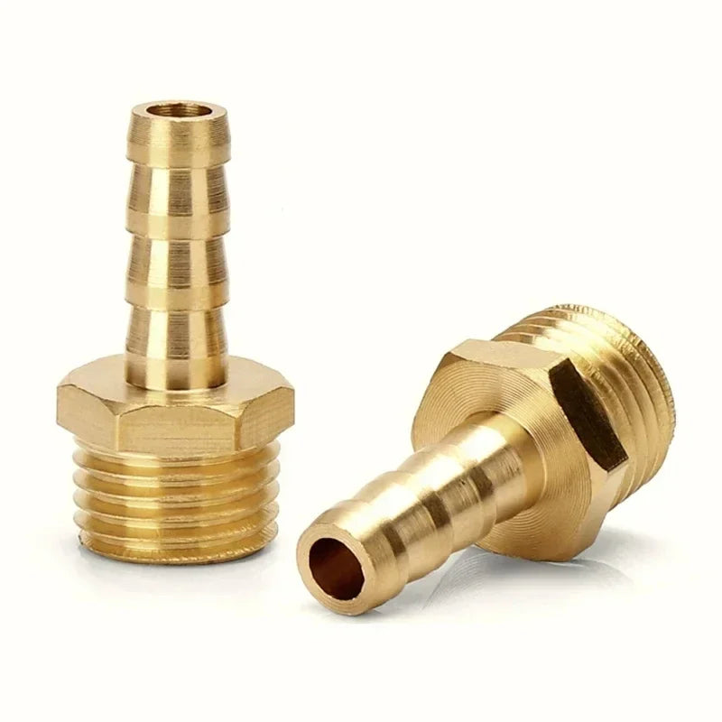 Brass Hose Barb to BSP Thread Connector, 1/4 3/8 1/2 Inch Male or Female Pipe Fitting Reducer for Air Water Fuel Line