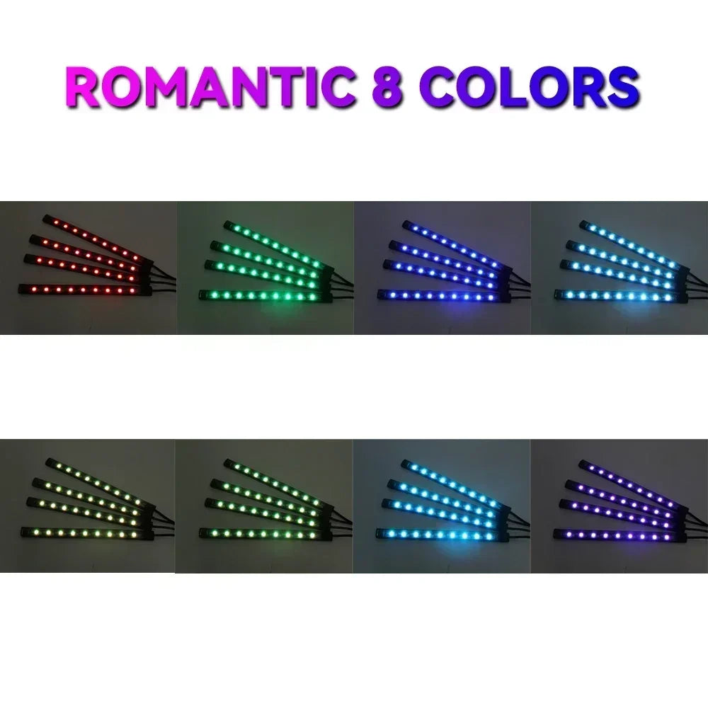 Car RGB LED Strip Light Automotive Interior Foot 36/48 LED APP/Remote/Voice Control Atmosphere Decorative Lamp Ambient Amagi