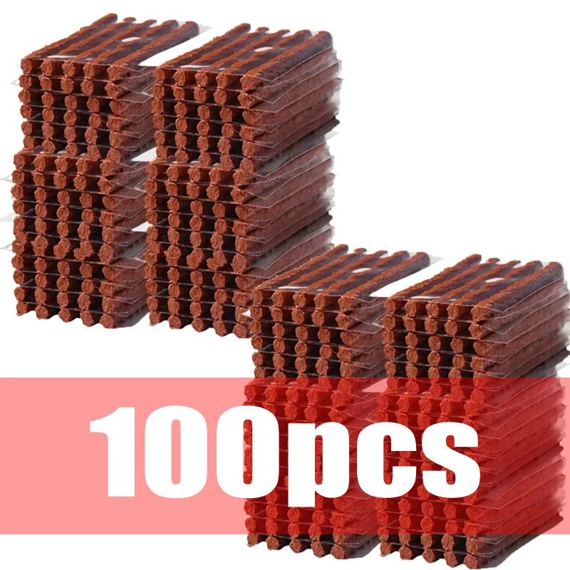 Tire Repair Strips Tubeless Rubber 100/5Pcs Glue Seals for Car Motorcycle Bike Tyre Puncture Repairing Tire Repair Kit Studding