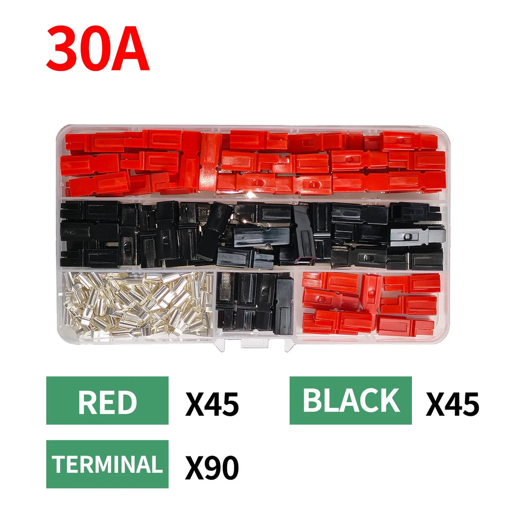 40/90/200/500Pcs/Box  Single Pole Plug 30A High Current Connector - PP Battery Forklift Power Terminals Bulk Pack
