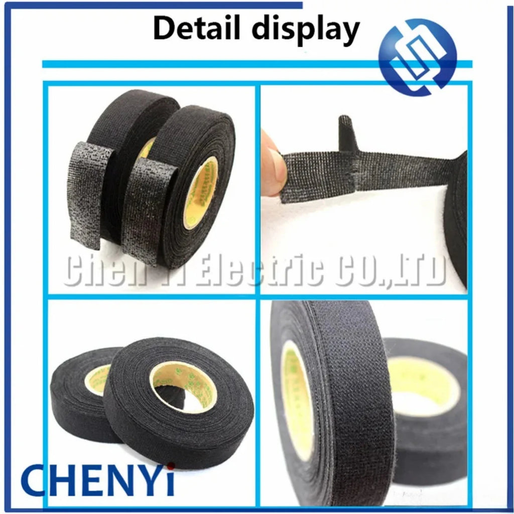15M*25mm 15M*19mm Dustproof Heat-resistant Wiring Harness Tape Looms Wiring Harness Cloth Fabric Tapes Adhesive Cable Protection