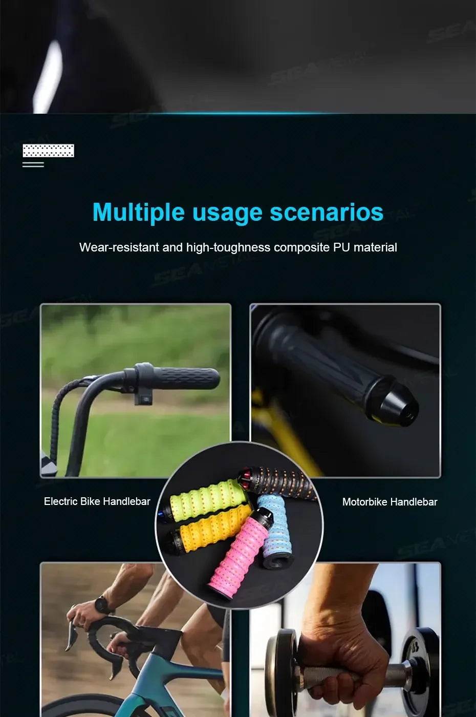 Ant-Slip Motorcycle Handlebar Tape Road Bike Bar Tape PU Handlebar Tape Soft Anti-Vibration Tape Bicycle Protection Straps Amagi