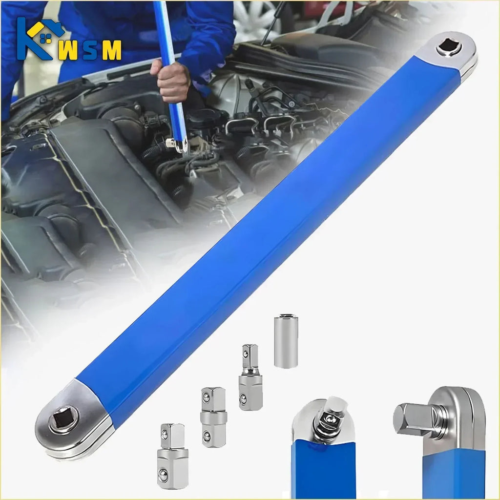 15-inch Extension Wrench 3/8" Offset Impact-Ready Socket Wrench Tool Versatile Square Drive Adapters Extension Ratchet Wrench