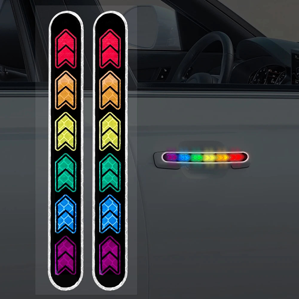 2PCS Car Reflective Sticker Mirror Safety Warning Tape Sticker Mark Styling Reflective Mirror Stickers for Auto Decor DIY Tape