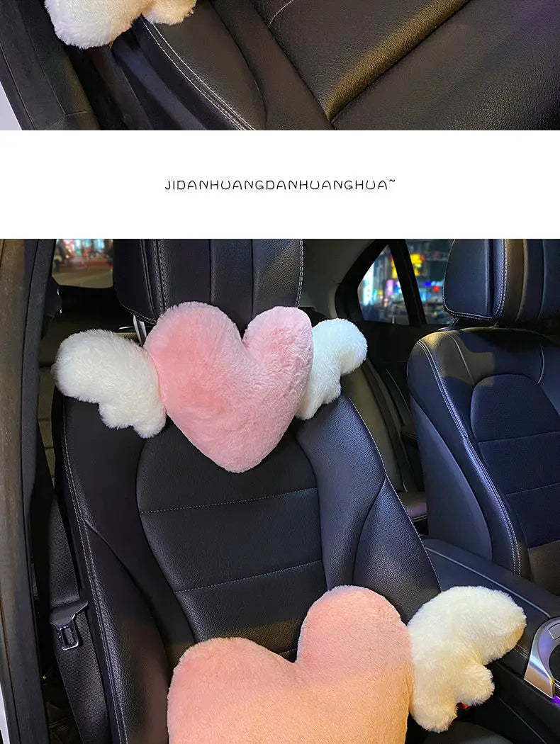 Car head pillow neck pillow cute cartoon love heart back pillow waist pillow seat back cushion Automotive Car Accessories New