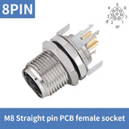5/10 PCS M8 Straight/Curved Pin Aviation Plug Sensor PCB Bonding Plate Male and Female Socket Waterproof Connector 3/4/5/6/8P